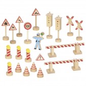 Közlekedési tábla készlet - 21 db-os
