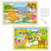 Kétoldalas puzzle - Állatkert / tanya
