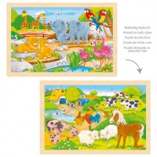 Kétoldalas puzzle - Állatkert / tanya