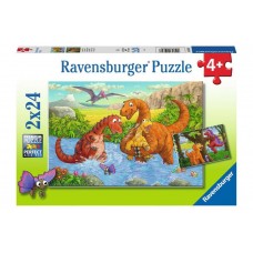 Puzzle 2x24 db - Dínók világa