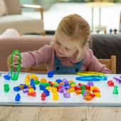 Áttetsző szortírozó házikók, 72 db-os